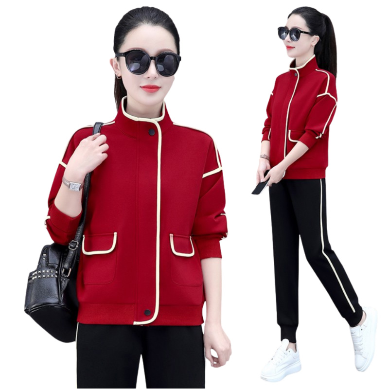 Casual sports cardigan two piece set